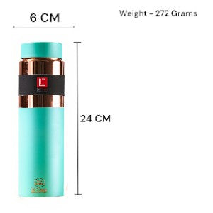 LeCasa - Greek Copper Water Bottle 750ML | Color - C.Green | 100% Pure Copper With ISO Certification |