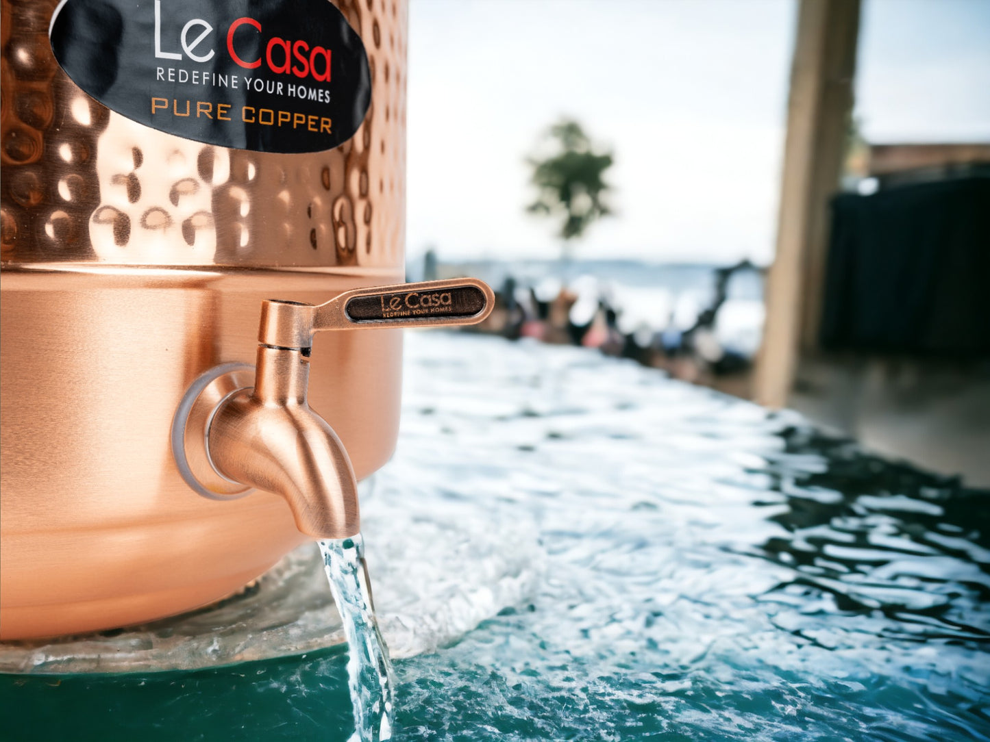 LeCasa - Aqua Cool Copper Water Dispenser with Brass (Pital) Tap | Capacity - 20 Litre / 20000ML | 100% Pure Copper with ISO Certification |