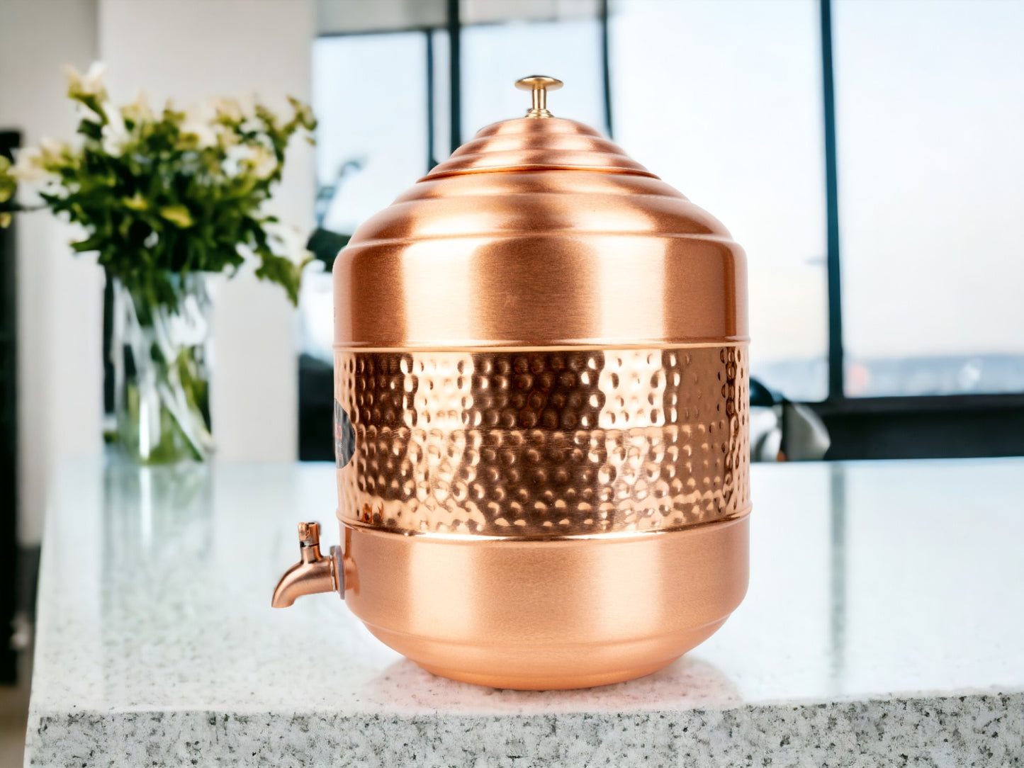 LeCasa - Aqua Cool Copper Water Dispenser with Brass (Pital) Tap | Capacity - 20 Litre / 20000ML | 100% Pure Copper with ISO Certification |