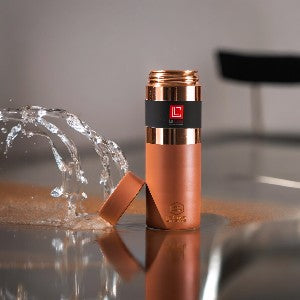 LeCasa - Greek Copper Water Bottle 500ML | Color - Terracotta | 100% Pure Copper With ISO Certification |