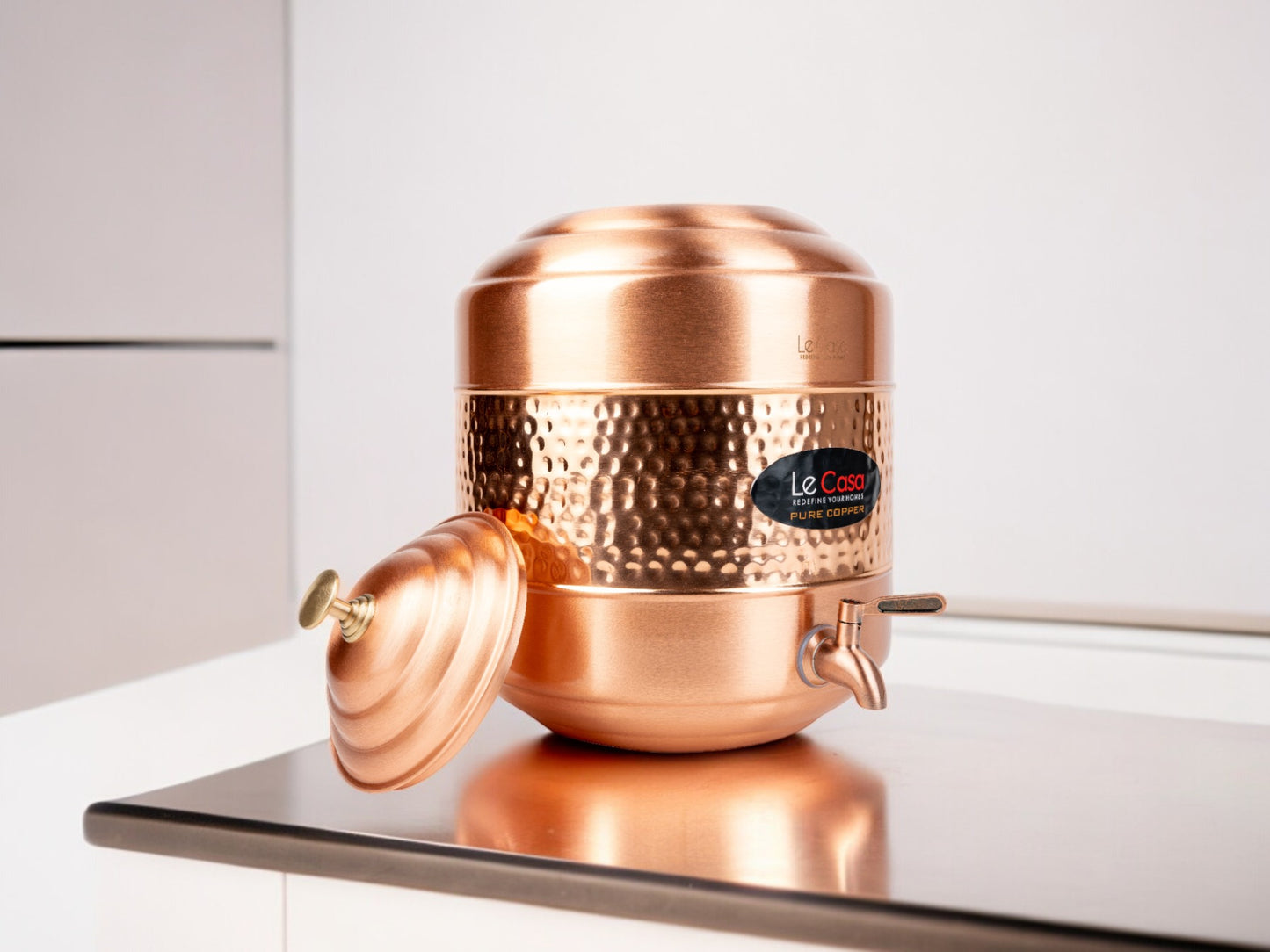 LeCasa - Aqua Cool Copper Water Dispenser with Brass (Pital) Tap | Capacity - 14 Litre / 14000ML | 100% Pure Copper with ISO Certification |