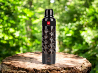 LeCasa - Moksha Antique Copper Water Bottle 1000ML | Color - Antique | 100% Pure Copper With ISO Certification |