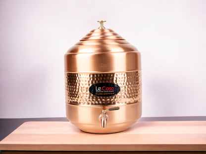 LeCasa - Aqua Cool Copper Water Dispenser with Brass (Pital) Tap | Capacity - 20 Litre / 20000ML | 100% Pure Copper with ISO Certification |