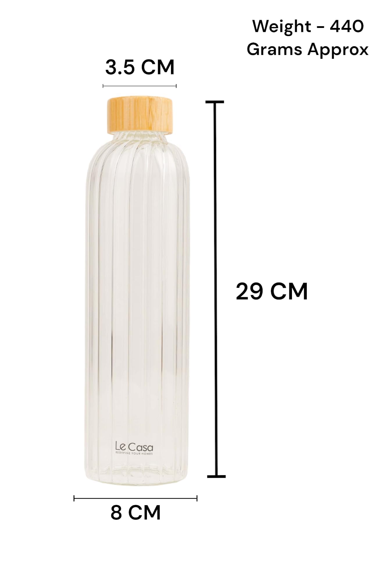 Madie Borosilicate Water Bottle With Bamboo Screw Lid 1000ML Each | Set Of - 2 Bottles | 100% Borosilicate Glass With ISO Certification | BPA Free, Rust Proof, Leakage Proof, Eco Friendly |