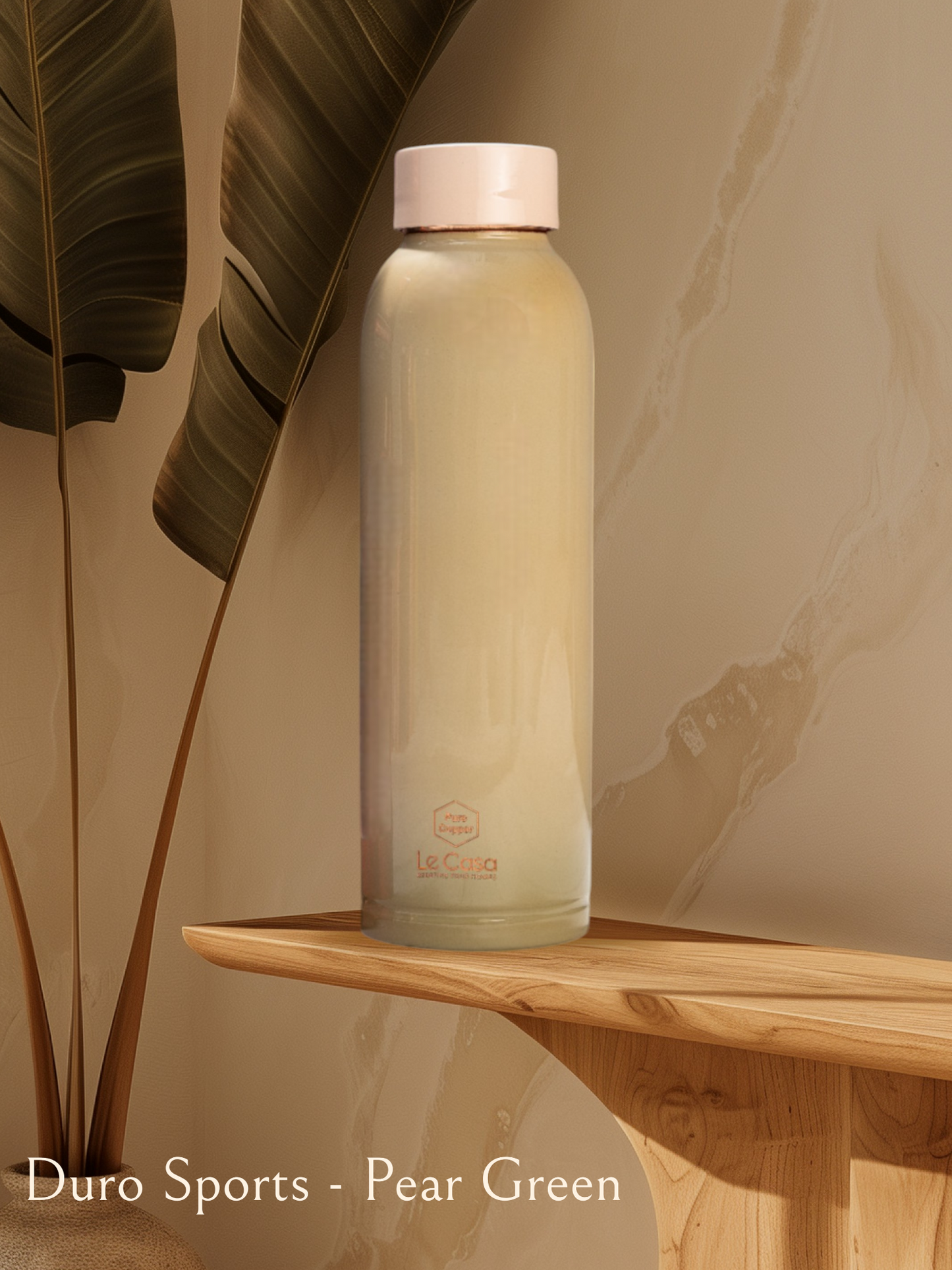 LeCasa - Duro Sports Copper Water Bottle 950ML | Color - Pear Green | 100% Pure Copper with ISO Certification | BPA Free, Leak Proof, Rust Free & Eco Friendly |