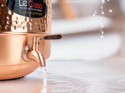 LeCasa - Aqua Cool Copper Water Dispenser with Brass (Pital) Tap | Capacity - 14 Litre / 14000ML | 100% Pure Copper with ISO Certification |