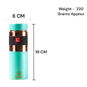 LeCasa - Greek Copper Water Bottle 500ML | Color - C.Green | 100% Pure Copper With ISO Certification |