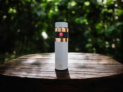 LeCasa - Greek Copper Water Bottle 750ML | Color - Berrish Grey | 100% Pure Copper With ISO Certification |