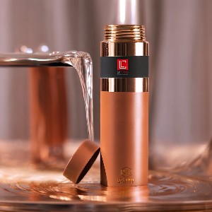 LeCasa - Greek Copper Water Bottle 1000ML | Color - Terracotta | 100% Pure Copper With ISO Certification |