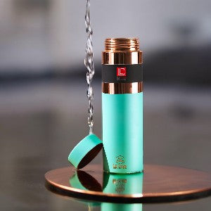 LeCasa - Greek Copper Water Bottle 750ML | Color - C.Green | 100% Pure Copper With ISO Certification |