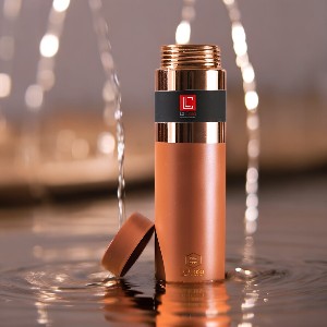LeCasa - Greek Copper Water Bottle 750ML | Color - Terracotta | 100% Pure Copper With ISO Certification |