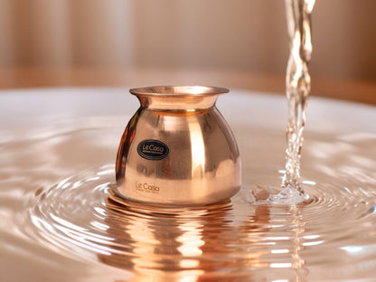 LeCasa - Neer Copper Kalash With Lid 1000ML | 100% Pure Copper With ISO Certification |