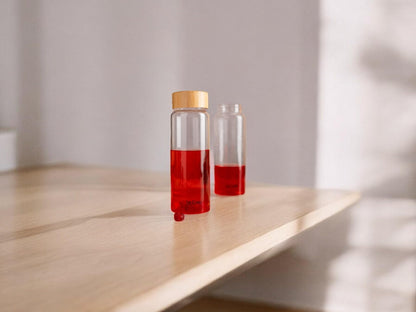 LeCasa - Borosilicate Glass Bottle With Bamboo Screw Lid - 3078 | Capacity - 500ML | 100% Pure Borosolicate Glass With ISO Certification | BPA Free, Leak Proof, Rust Free & Eco Friendly |