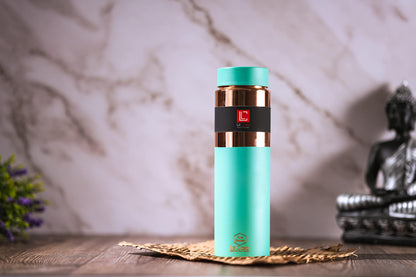 LeCasa - Greek Copper Water Bottle 750ML | Color - C.Green | 100% Pure Copper With ISO Certification |